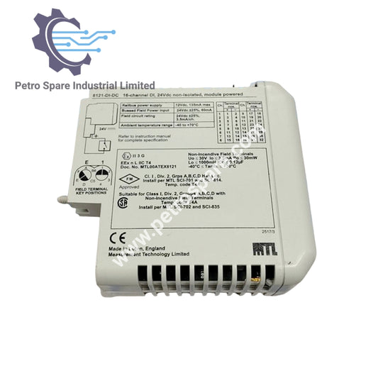 8121-DI-DC | MTL | 16-channel Discrete Input,Non-Isolated, Module-Powered