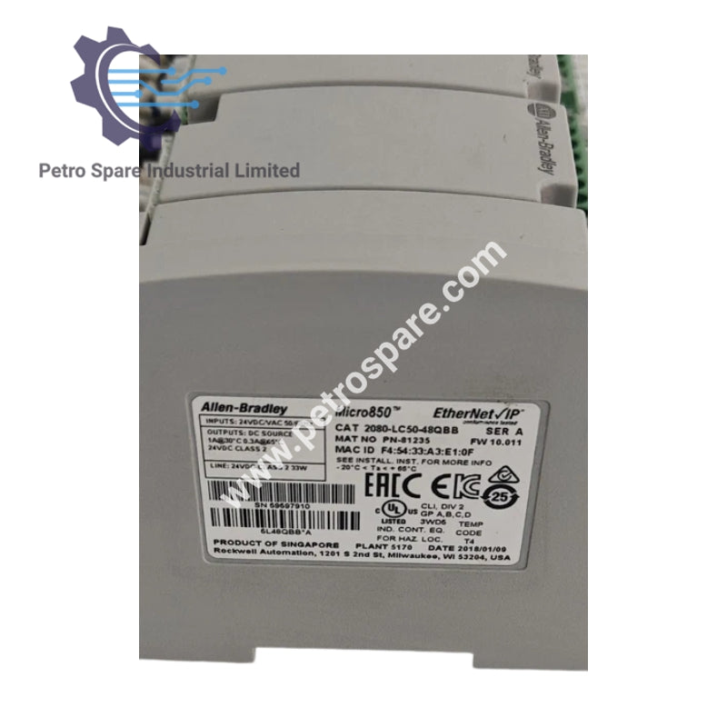 Bộ điều khiển lập trình Allen Bradley Micro 850 2080-LC50-48QBB