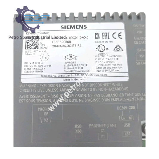Siemens SIMATIC HMI 6AV2124-1DC01-0AX0 | แผงควบคุมผู้ปฏิบัติงาน