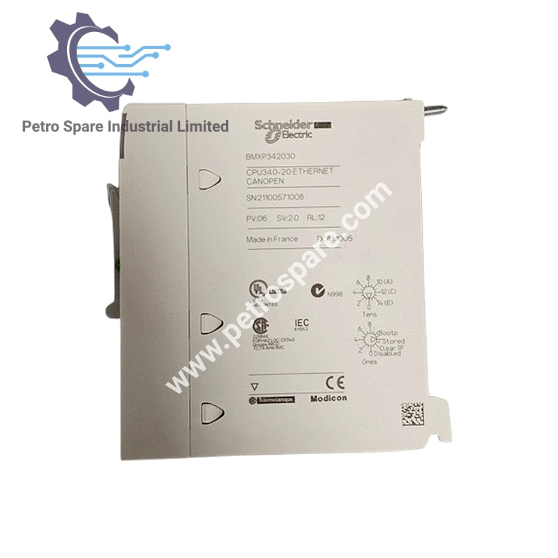 Schneider BMXP342030 Processor Module,Max 1024 Discrete + 256 Analog I/O